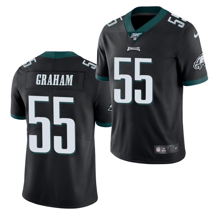 Men Philadelphia Eagles 55 Brandon Graham Nike Black 100th Vapor Limited NFL Jersey